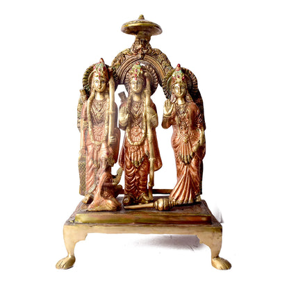 ब्रासोरा® वृंदावन वेणुगोपाल कृष्ण पीतल की प्रतिमा मोर के साथ | एंटीक नीला और सुनहरा रंग | ऊँचाई 20 इंच