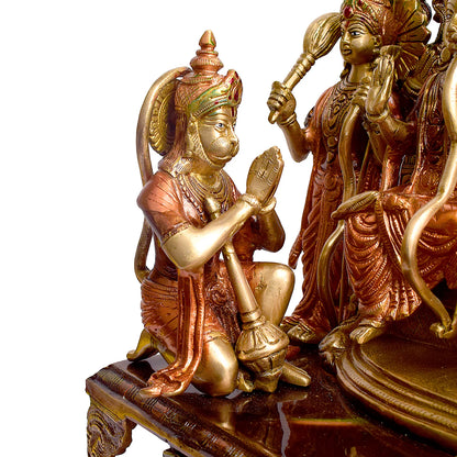 Brassaura® Brass Ram Darbar Idol | Height 23 Inches