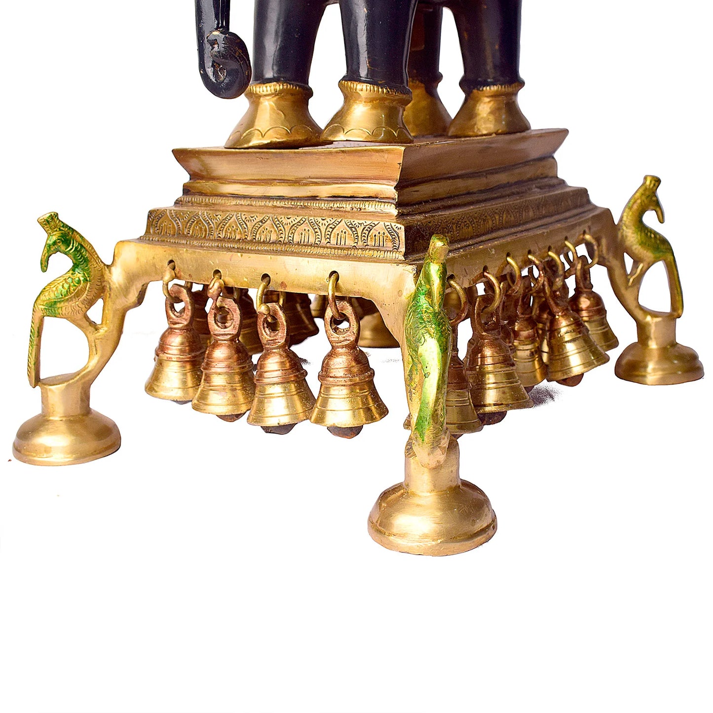 Brassaura® Brass Decorative Brass Chowki with Hanging Bells | Height 23 Inches
