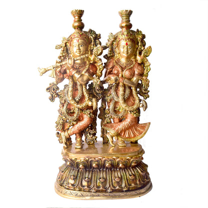Brassaura® Brass Radha Krishna Idol | Height 21 Inches