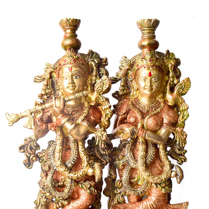 Brassaura® Brass Radha Krishna Idol | Height 21 Inches