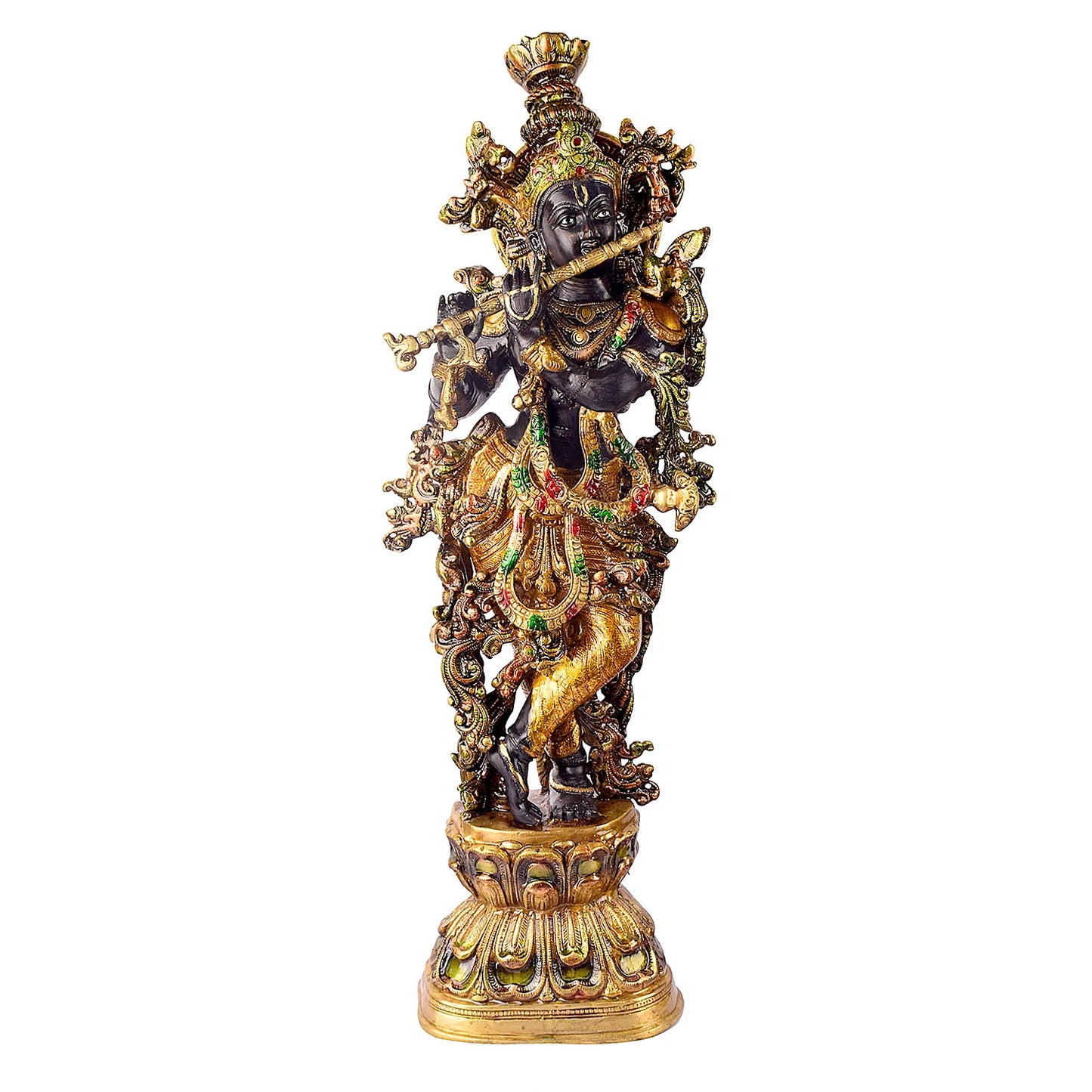 Brassaura® Brass Krishna Idol | Height 28 Inches