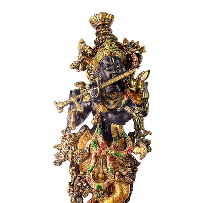 Brassaura® Brass Krishna Idol | Height 28 Inches