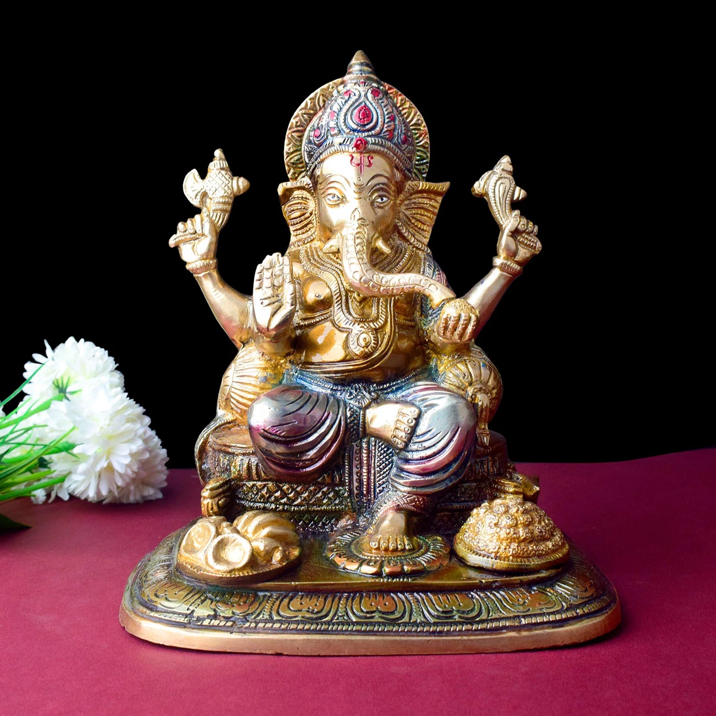Brassaura® Brass Sacred Ganesh Idol | Height 9.1 Inches