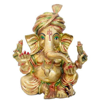 ब्रासोरा® वृंदावन वेणुगोपाल कृष्ण पीतल की प्रतिमा मोर के साथ | एंटीक नीला और सुनहरा रंग | ऊँचाई 20 इंच