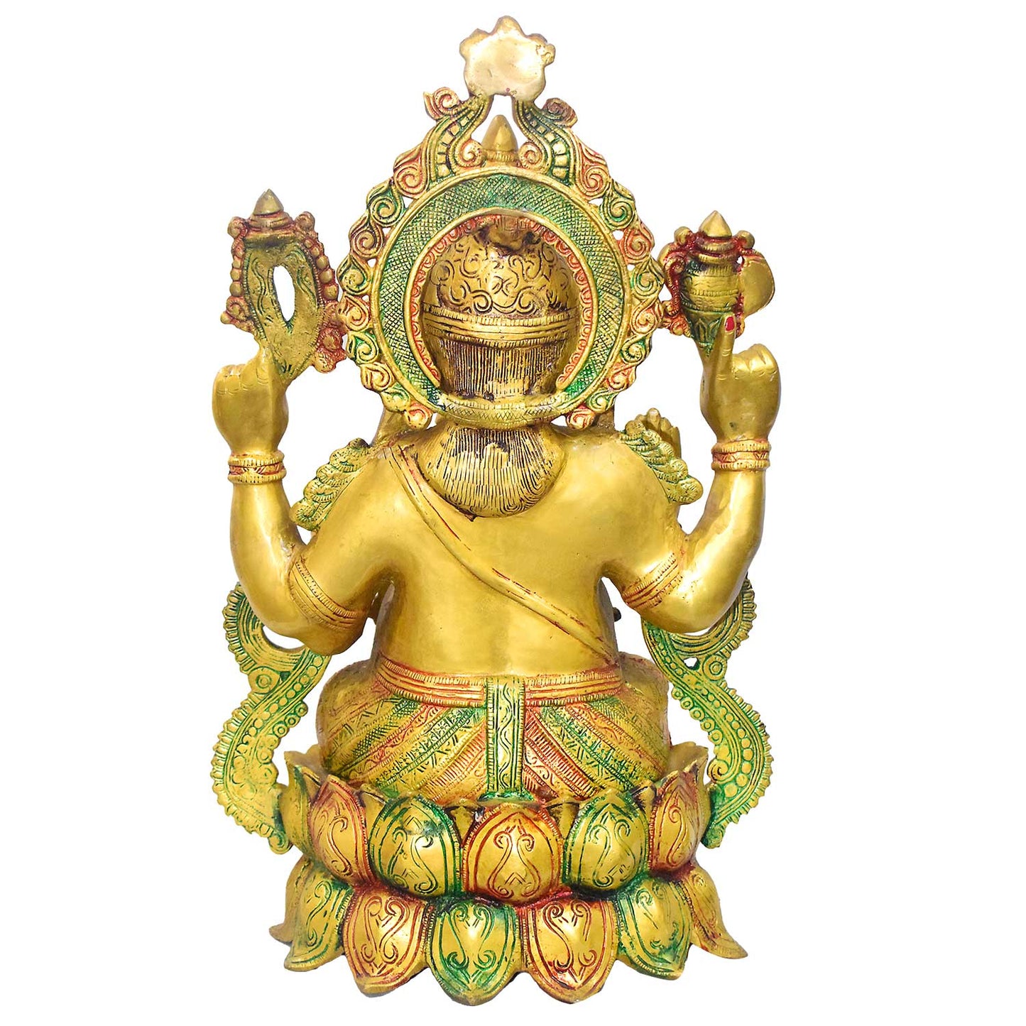 Brassaura® Brass Grand Lord Ganesha Idol Antique Finish | Height 21 Inches