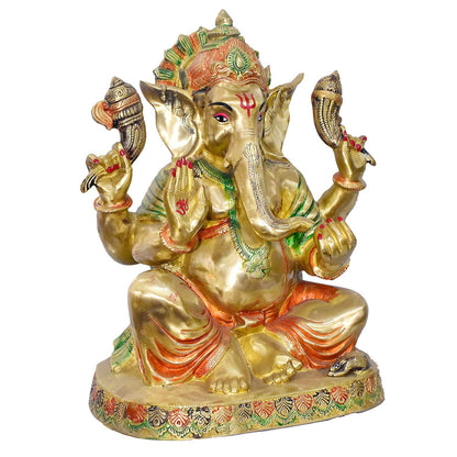 Brassaura® Brass Divine Ganesha Idol | Height 20 Inches