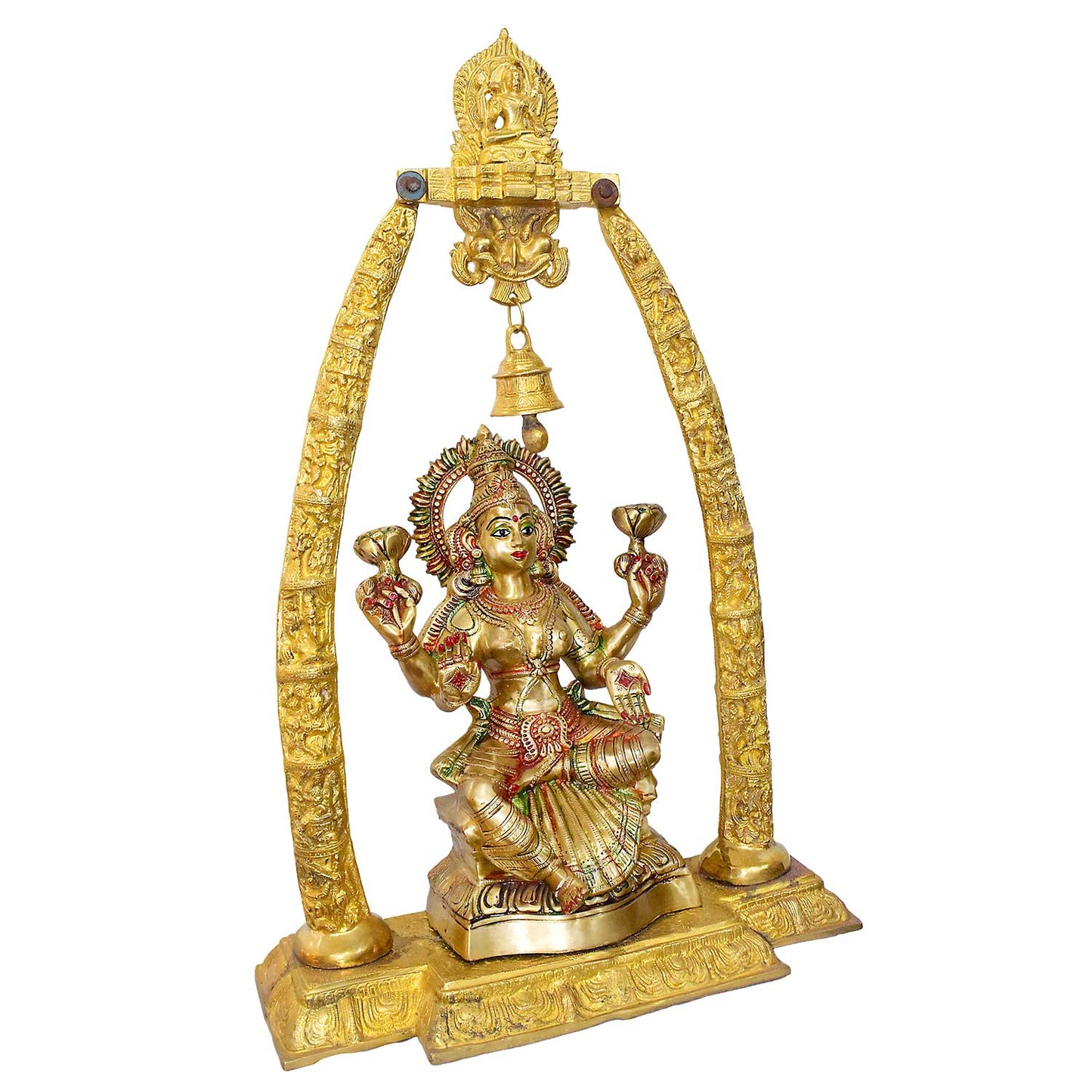 ब्रासोरा® वृंदावन वेणुगोपाल कृष्ण पीतल की प्रतिमा मोर के साथ | एंटीक नीला और सुनहरा रंग | ऊँचाई 20 इंच