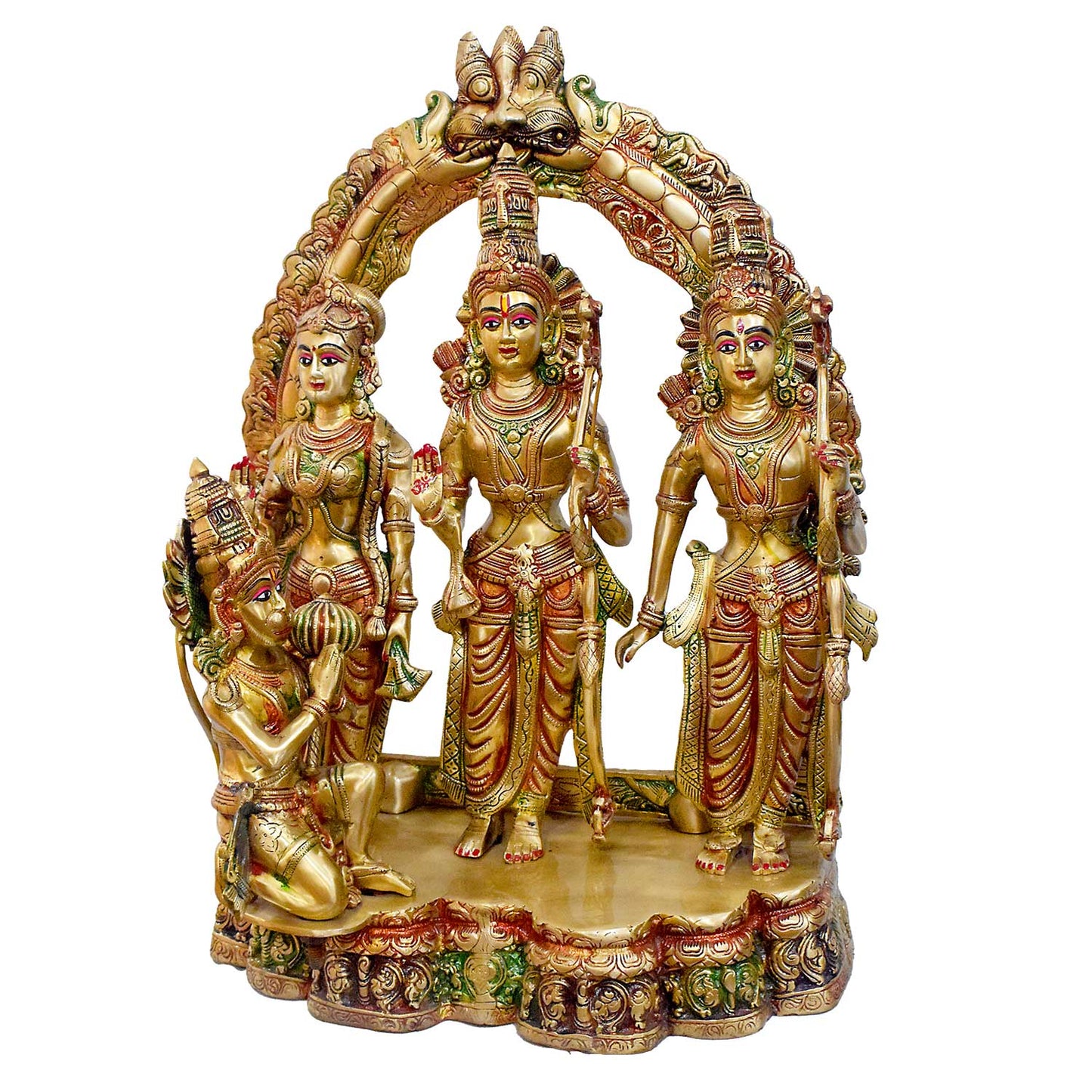 Brassaura® Brass Shree Ram Darbaar Murti with Shringar Peeth | Height 24 Inches