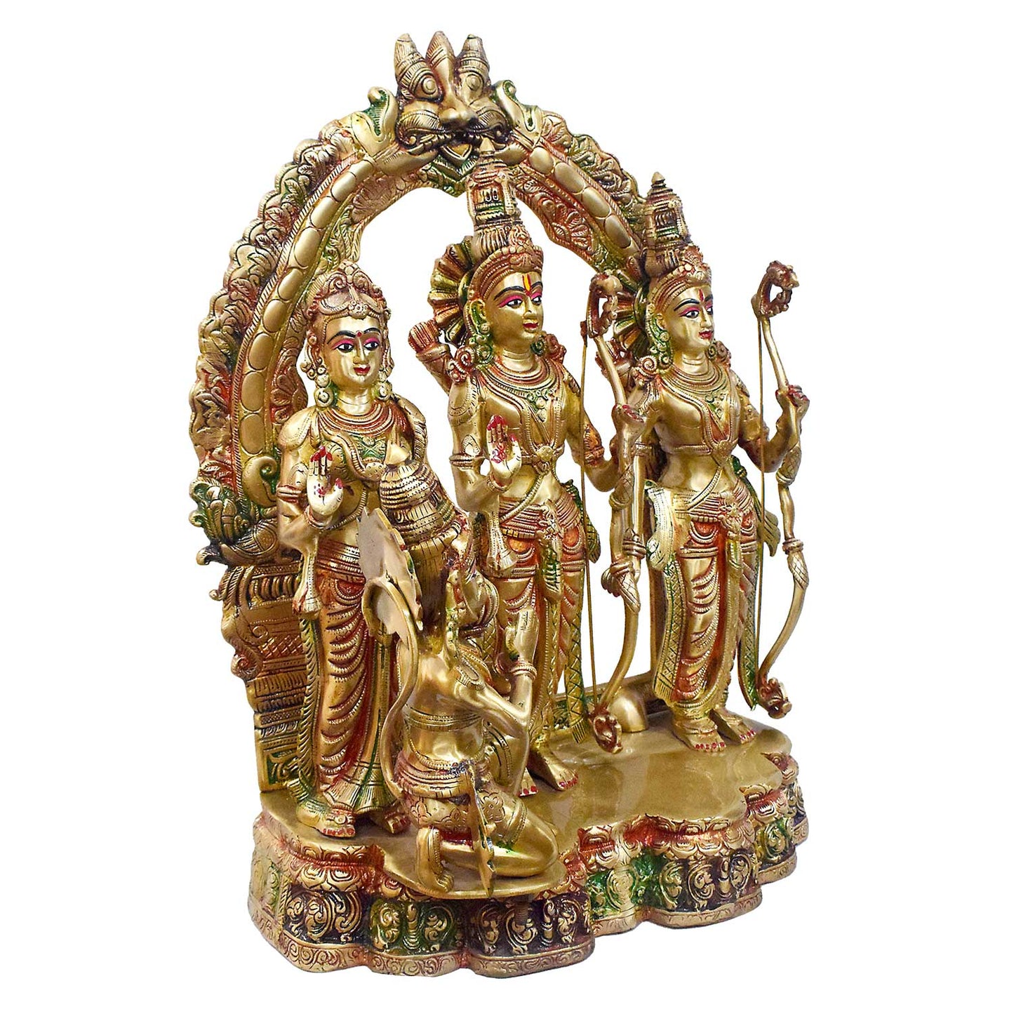 Brassaura® Brass Shree Ram Darbaar Murti with Shringar Peeth | Height 24 Inches