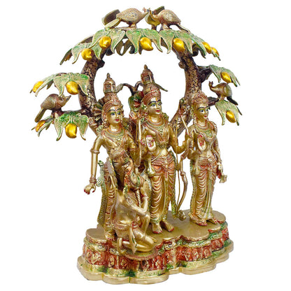 Brassaura® Brass Ram Darbar Idol with Mango Tree | Height 29 Inches