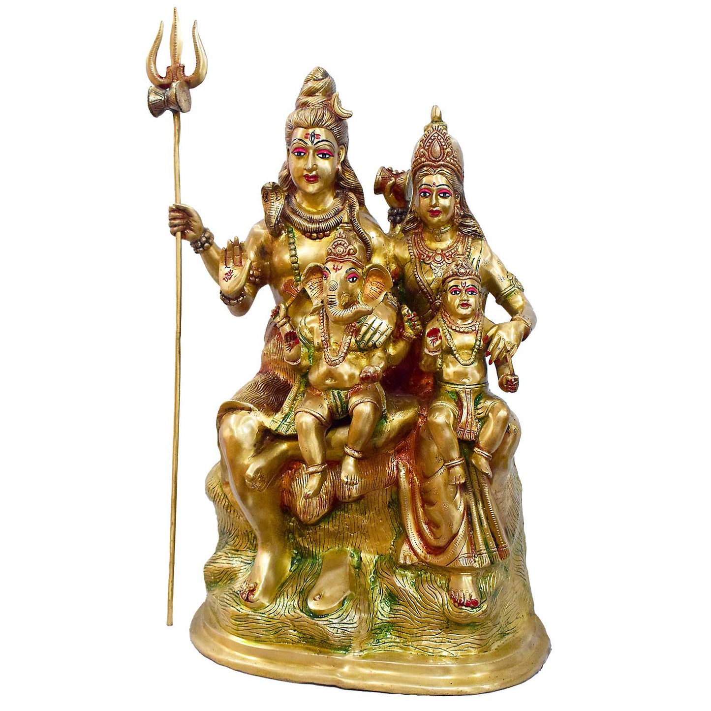 ब्रासोरा® वृंदावन वेणुगोपाल कृष्ण पीतल की प्रतिमा मोर के साथ | एंटीक नीला और सुनहरा रंग | ऊँचाई 20 इंच