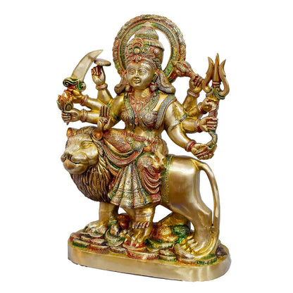 ब्रासोरा® वृंदावन वेणुगोपाल कृष्ण पीतल की प्रतिमा मोर के साथ | एंटीक नीला और सुनहरा रंग | ऊँचाई 20 इंच