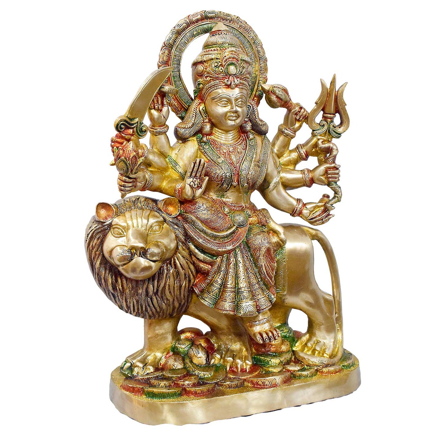 ब्रासोरा® वृंदावन वेणुगोपाल कृष्ण पीतल की प्रतिमा मोर के साथ | एंटीक नीला और सुनहरा रंग | ऊँचाई 20 इंच