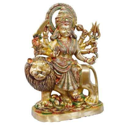 ब्रासोरा® वृंदावन वेणुगोपाल कृष्ण पीतल की प्रतिमा मोर के साथ | एंटीक नीला और सुनहरा रंग | ऊँचाई 20 इंच