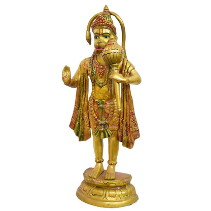 ब्रासोरा® वृंदावन वेणुगोपाल कृष्ण पीतल की प्रतिमा मोर के साथ | एंटीक नीला और सुनहरा रंग | ऊँचाई 20 इंच