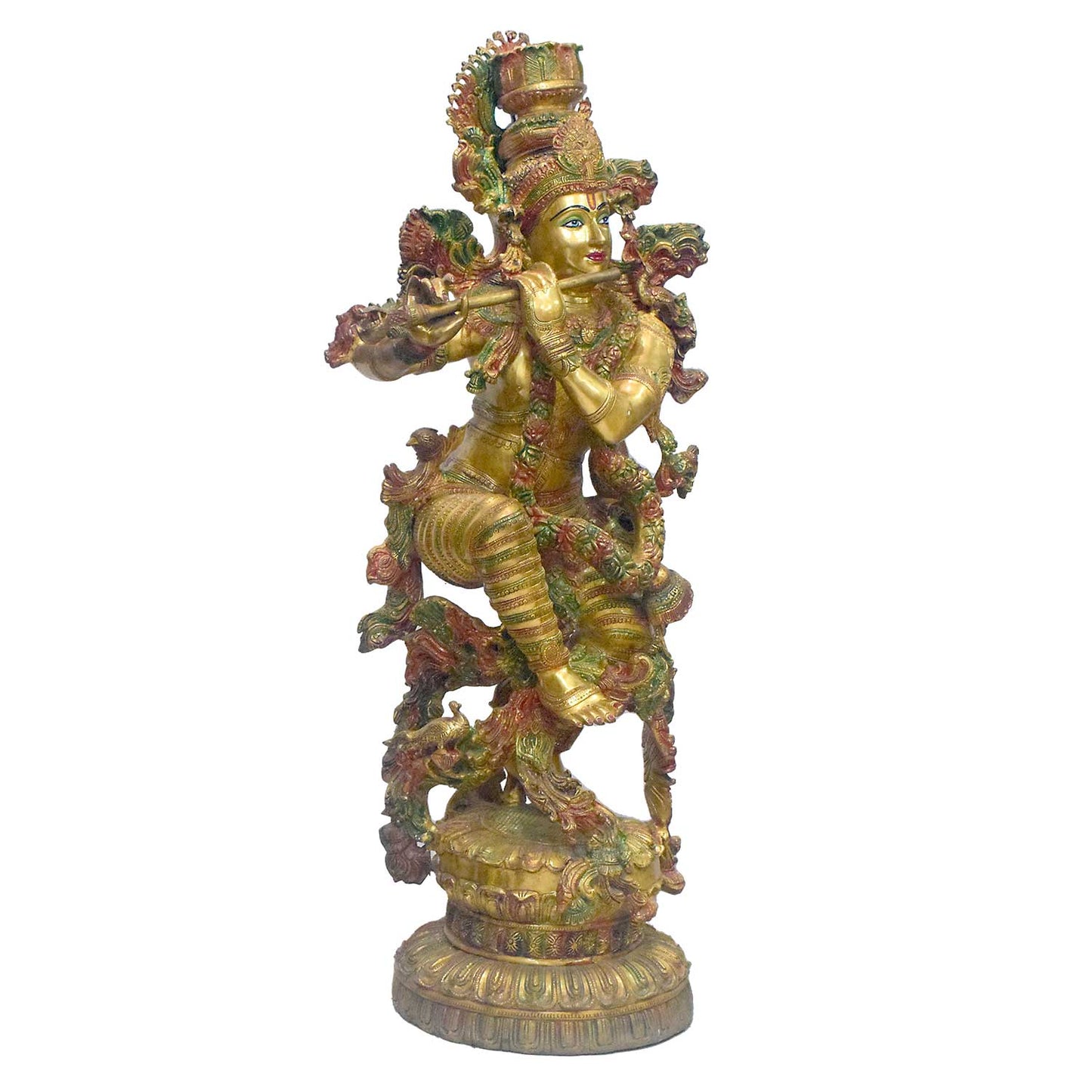 Brassaura® Brass Lord Krishna Statue | Height 43 Inches