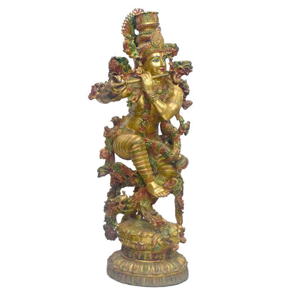 Brassaura® Brass Lord Krishna Statue | Height 43 Inches
