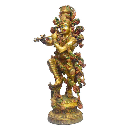 Brassaura® Brass Lord Krishna Statue | Height 43 Inches