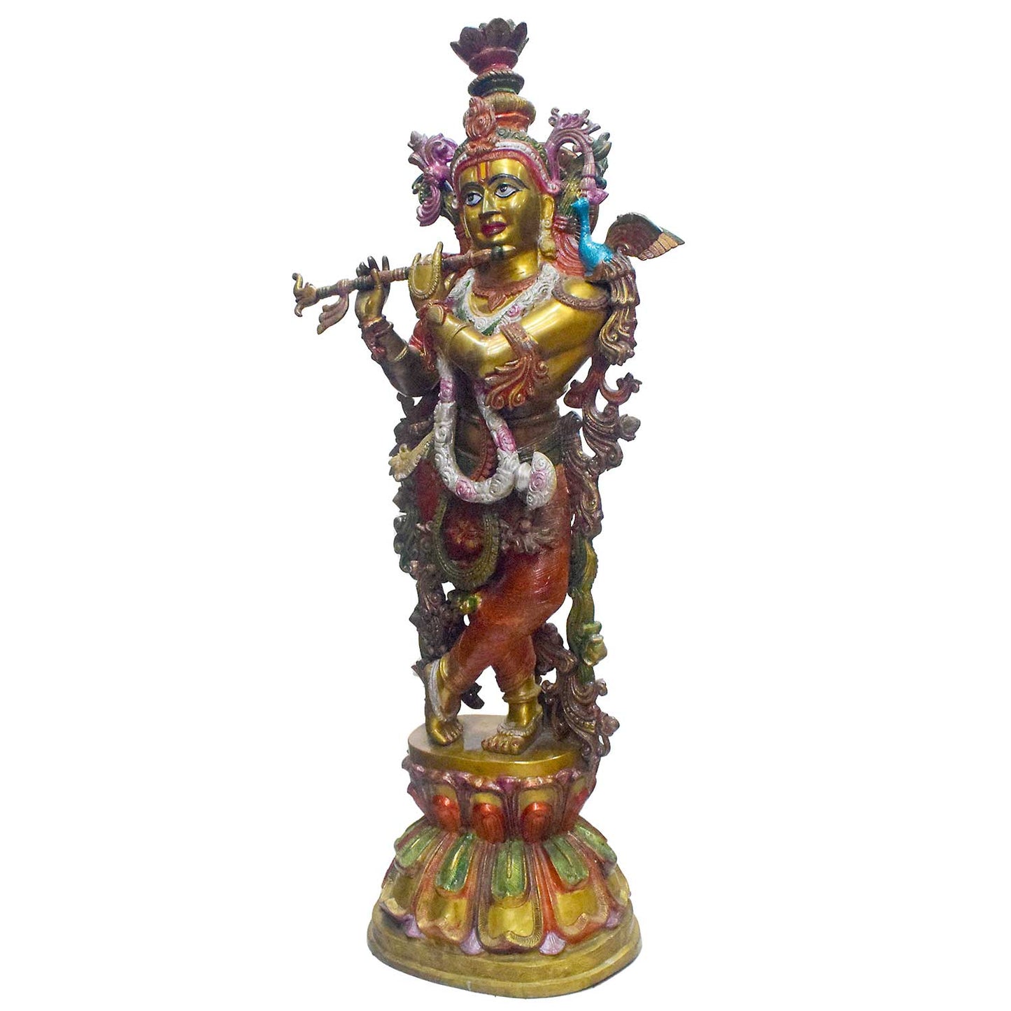 Brassaura® Brass Lord Krishna Statue | Height 46 Inches