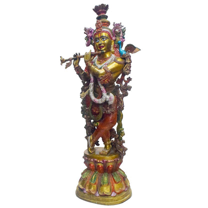 Brassaura® Brass Lord Krishna Statue | Height 46 Inches