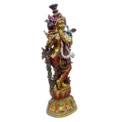 Brassaura® Brass Lord Krishna Statue | Height 46 Inches