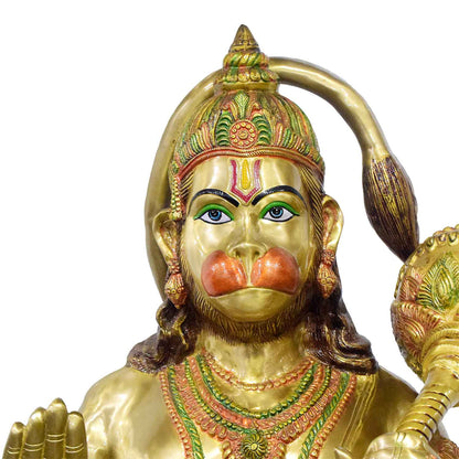 Brassaura® Brass Lord Hanuman Statue | Height 74 Inches