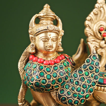 Brassaura® Brass Cow and Calf Kamdhenu Statue | Height 7 Inches
