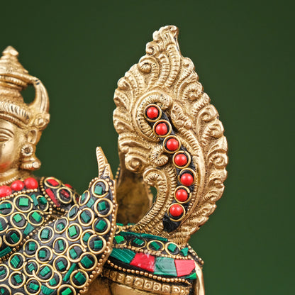Brassaura® Brass Cow and Calf Kamdhenu Statue | Height 7 Inches