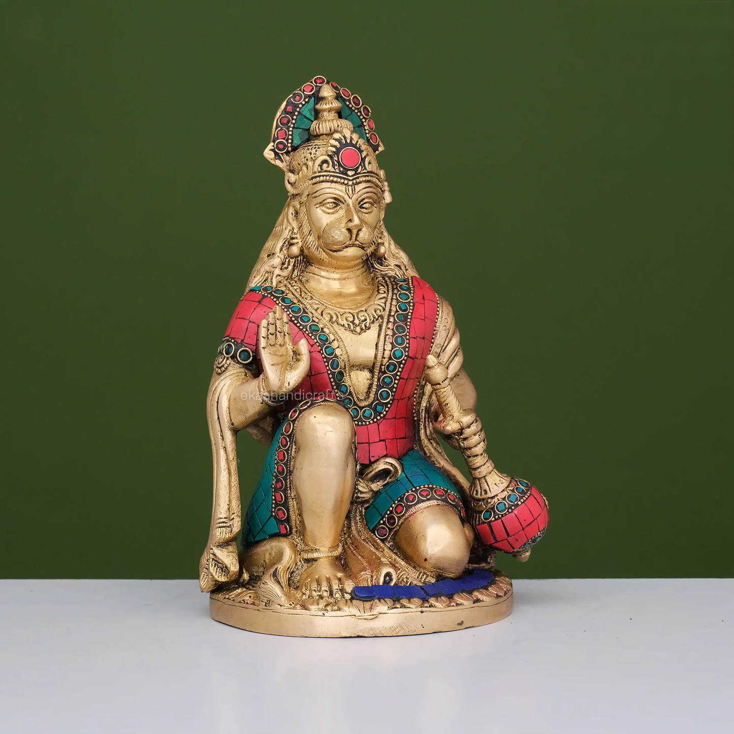ब्रासोरा® वृंदावन वेणुगोपाल कृष्ण पीतल की प्रतिमा मोर के साथ | एंटीक नीला और सुनहरा रंग | ऊँचाई 20 इंच