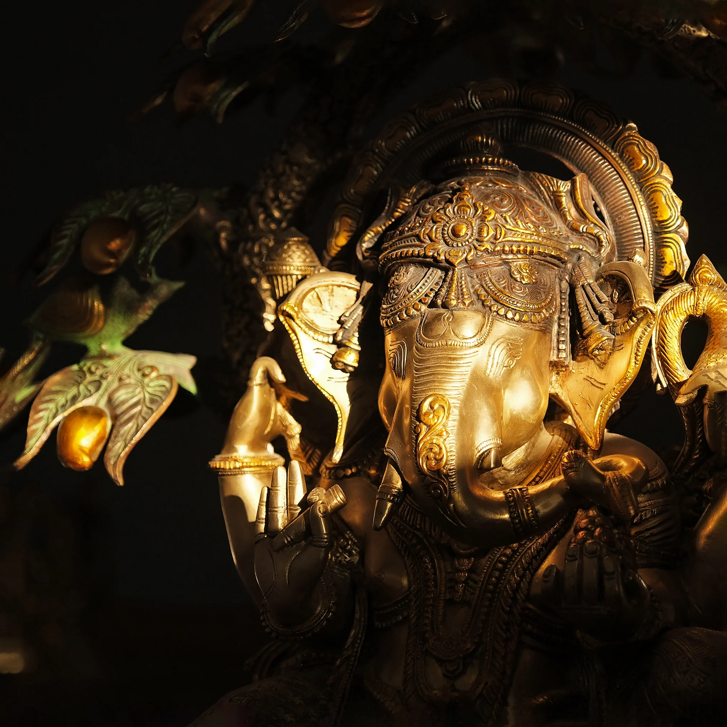 Brassaura® Brass Ganesha Sitting Statue | Height 29 Inches