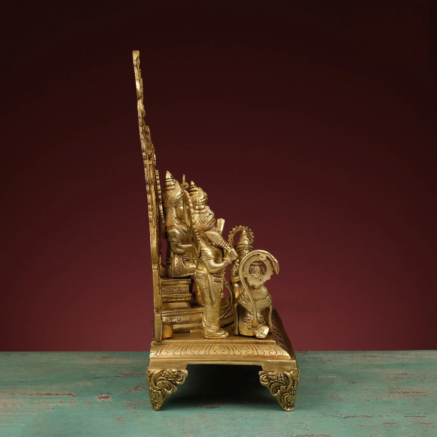 Brassaura® Brass Ram Darbar with Arch | Height 15.5 Inches