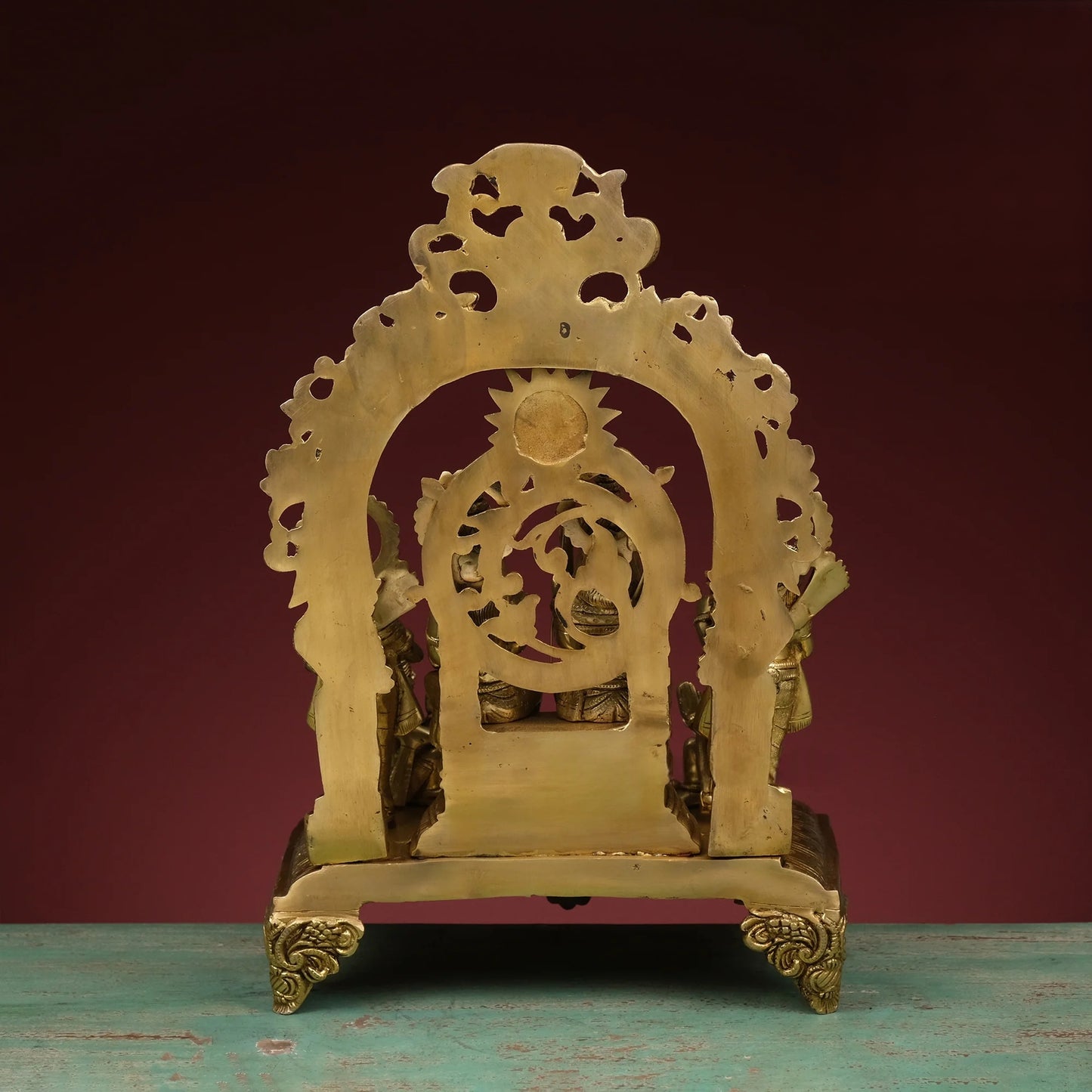 Brassaura® Brass Ram Darbar with Arch | Height 15.5 Inches