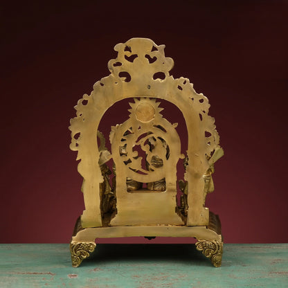 Brassaura® Brass Ram Darbar with Arch | Height 15.5 Inches