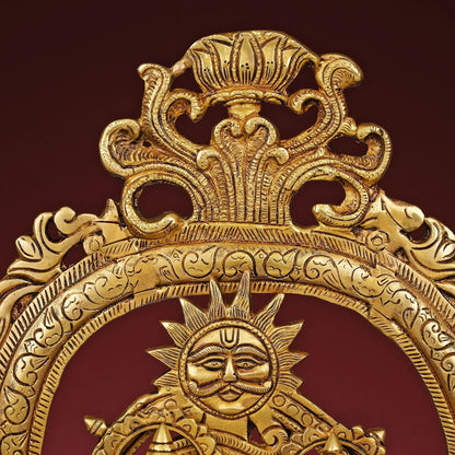 Brassaura® Brass Ram Darbar with Arch | Height 15.5 Inches