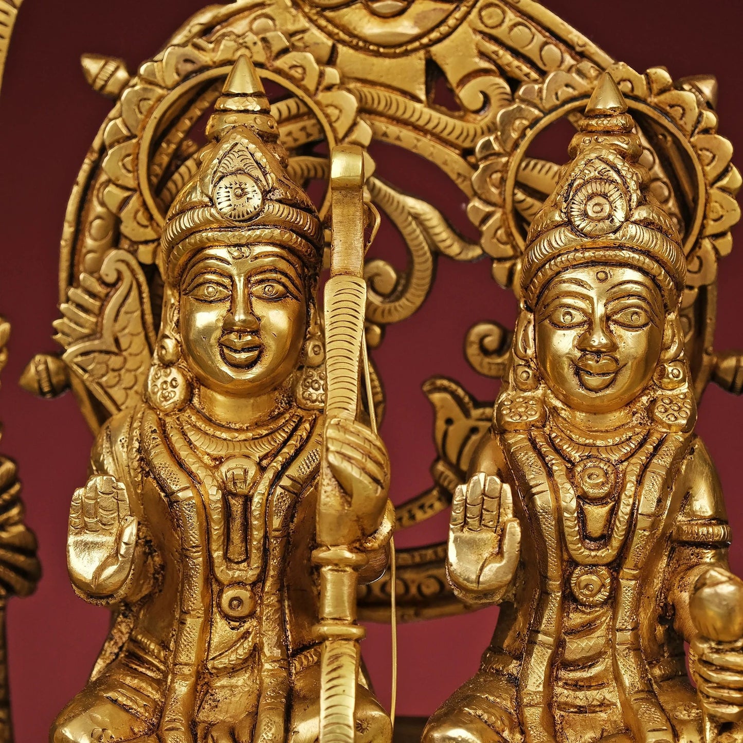 Brassaura® Brass Ram Darbar with Arch | Height 15.5 Inches