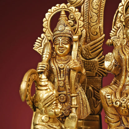 Brassaura® Brass Ram Darbar with Arch | Height 15.5 Inches