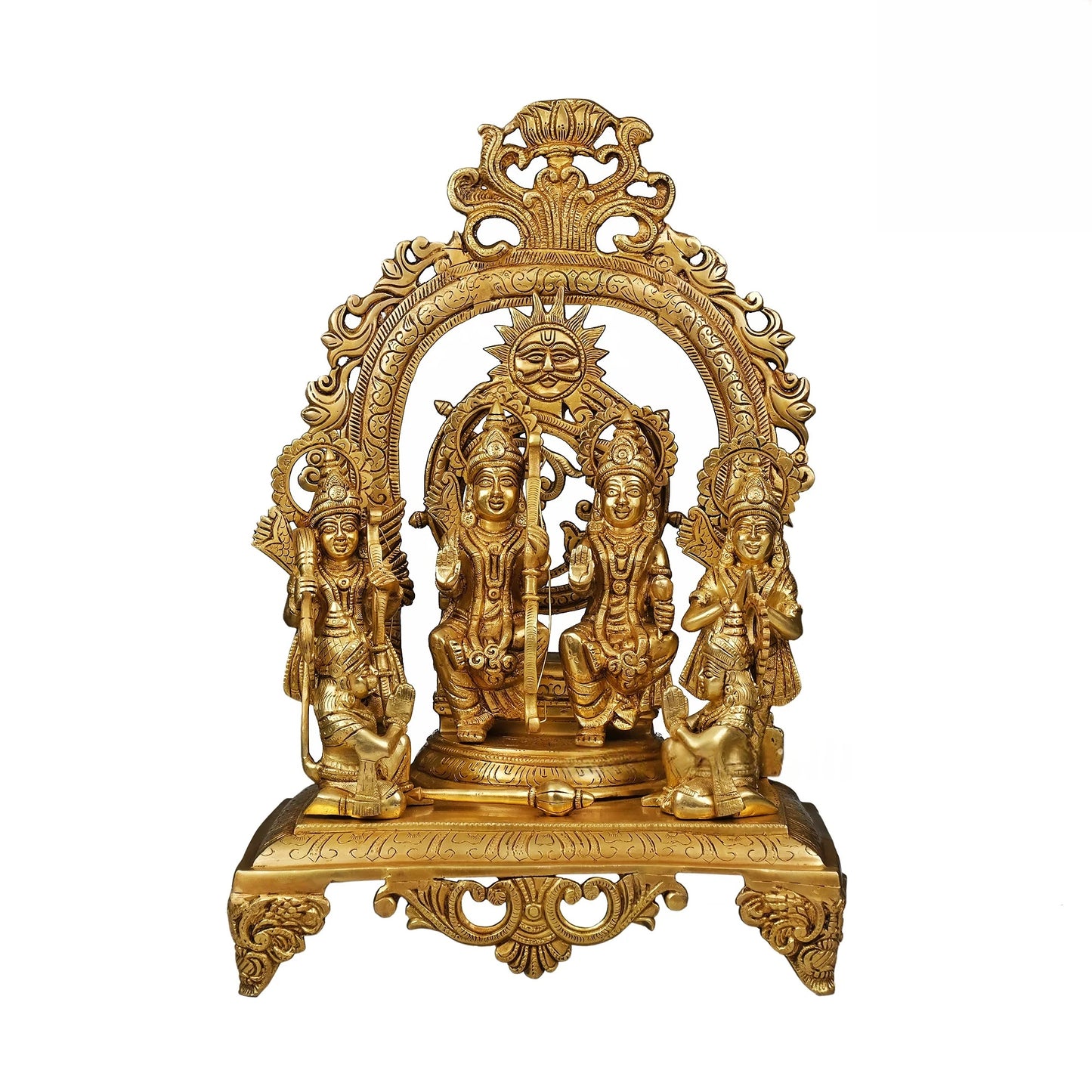Brassaura® Brass Ram Darbar with Arch | Height 15.5 Inches