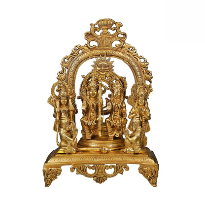 Brassaura® Brass Ram Darbar with Arch | Height 15.5 Inches