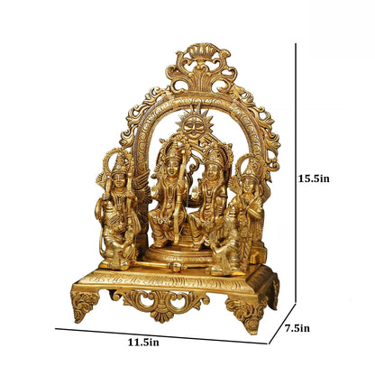 Brassaura® Brass Ram Darbar with Arch | Height 15.5 Inches