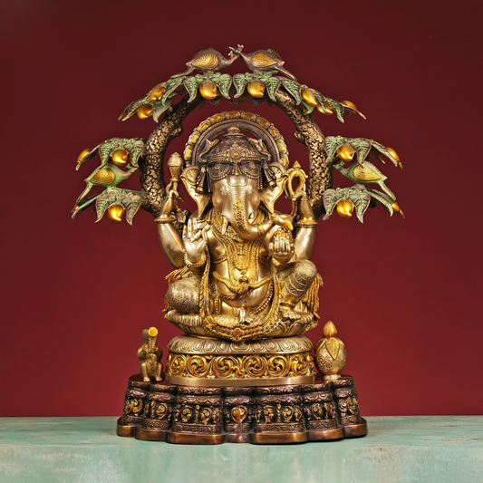 Brassaura® Brass Ganesha Sitting Statue | Height 29 Inches