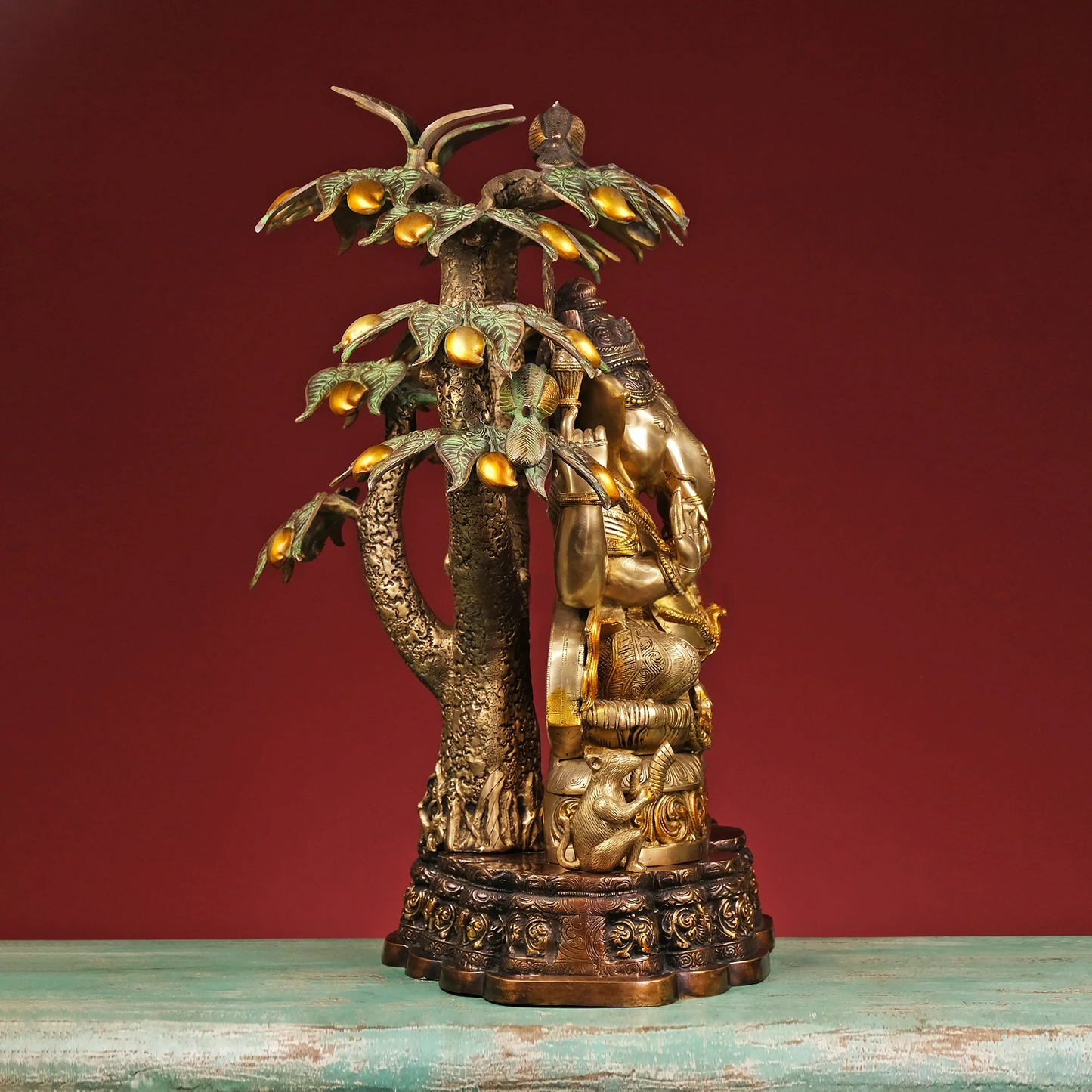 Brassaura® Brass Ganesha Sitting Statue | Height 29 Inches