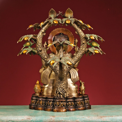 Brassaura® Brass Ganesha Sitting Statue | Height 29 Inches