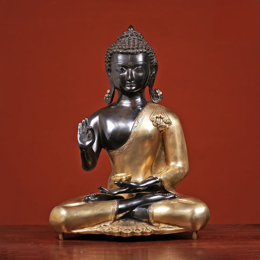 Brassaura® Brass Lord Buddha Statue | Height 20 Inches