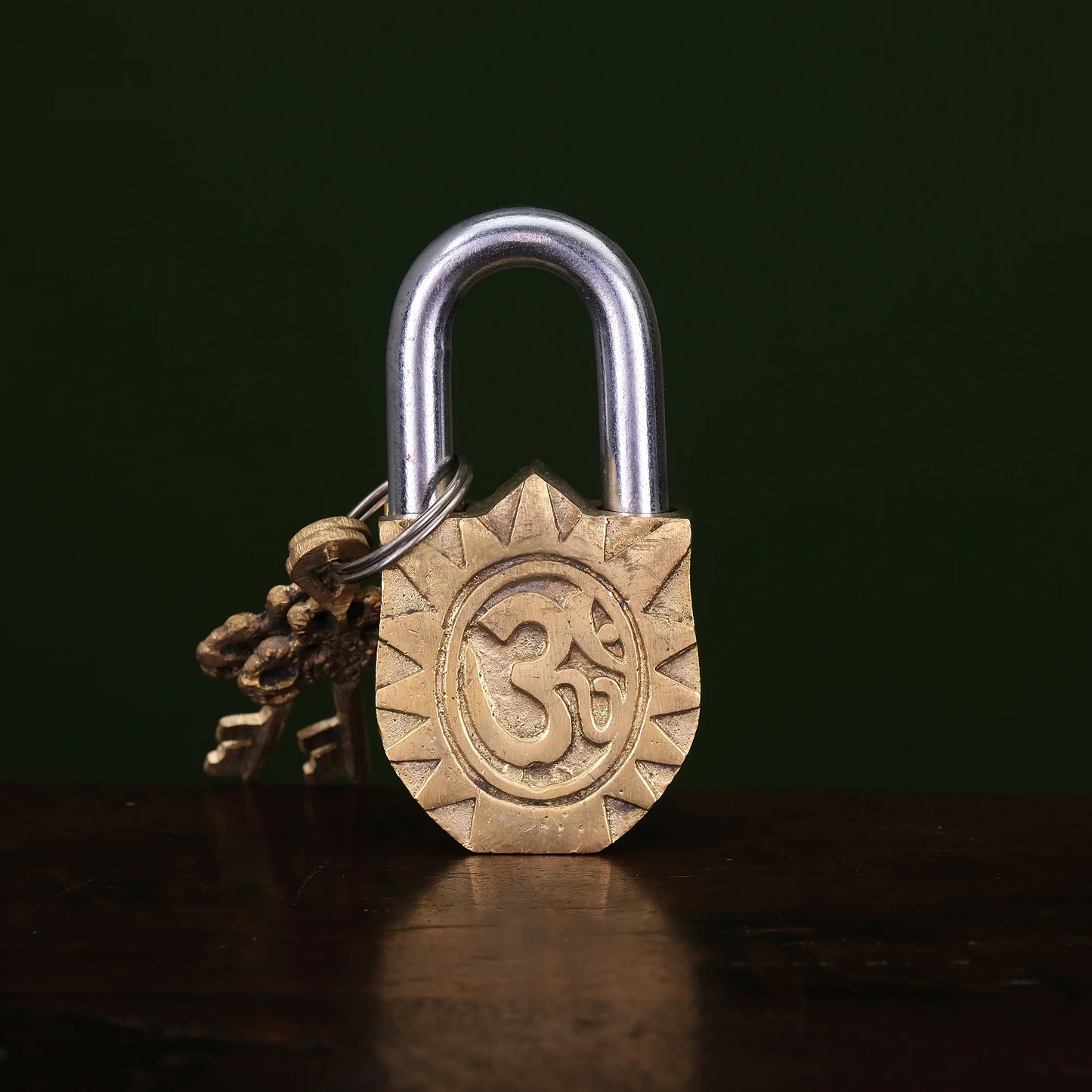 Brassaura® Brass Ganesha Lock with Keys | Height 3.5 Inches