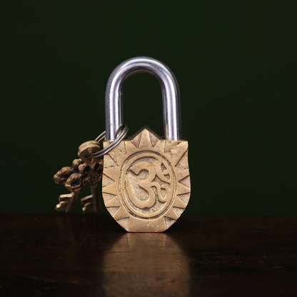 Brassaura® Brass Ganesha Lock with Keys | Height 3.5 Inches