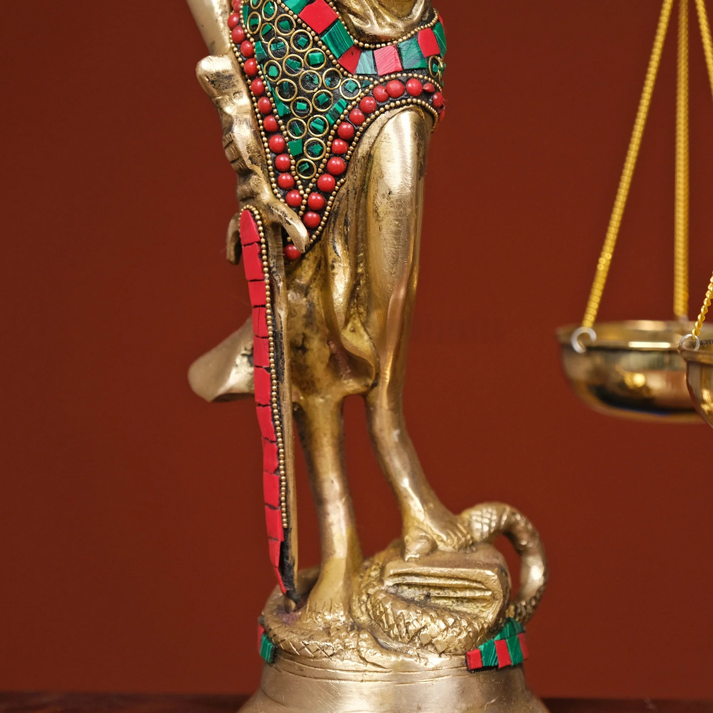 Brassaura® Brass Justice Lady with Scales and Sword | Height 13.5 Inches