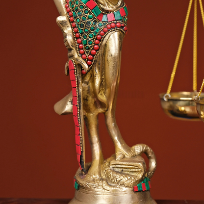 Brassaura® Brass Justice Lady with Scales and Sword | Height 13.5 Inches