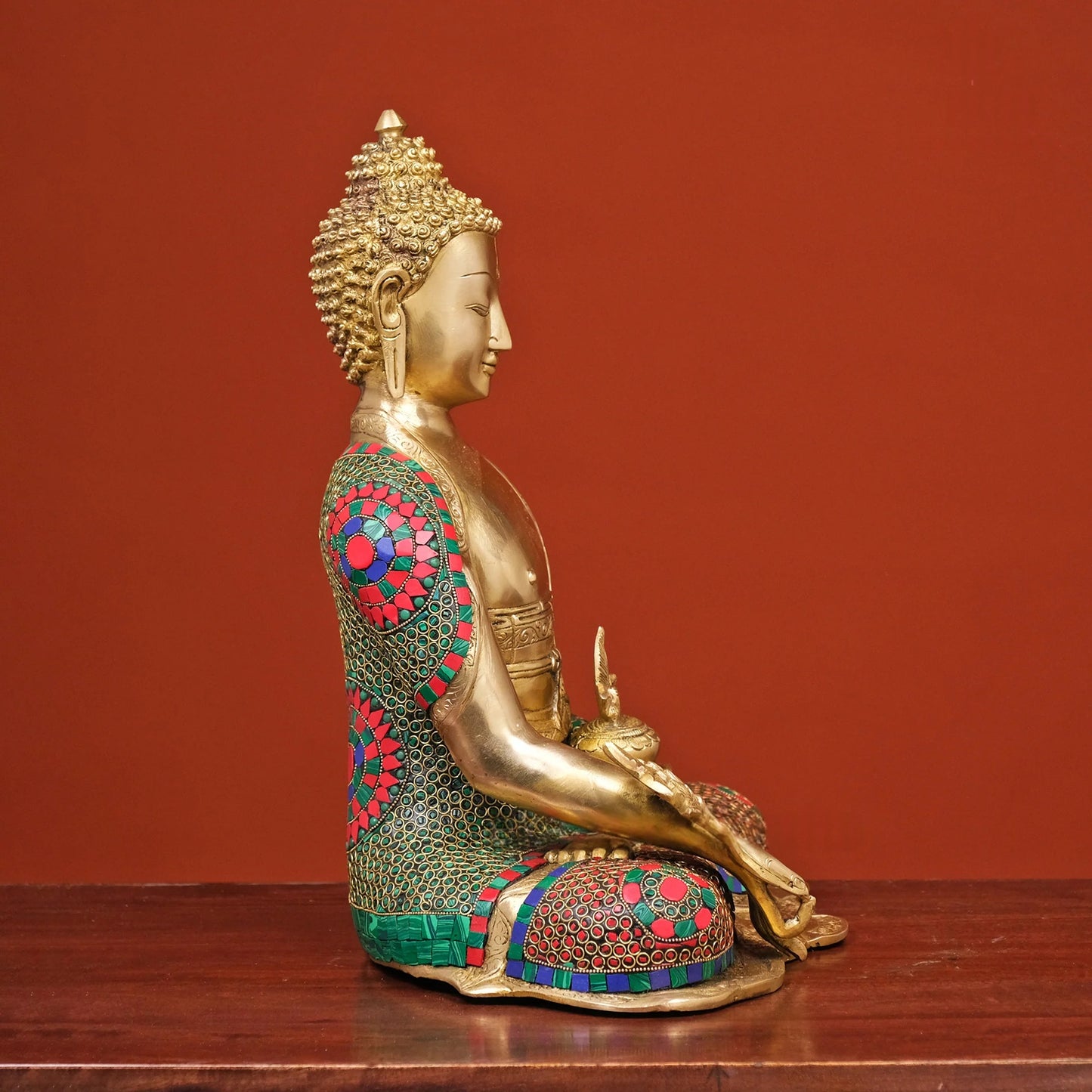 Brassaura® Brass Buddha Statue in Bhumisparsha Mudra | Height 16 Inches