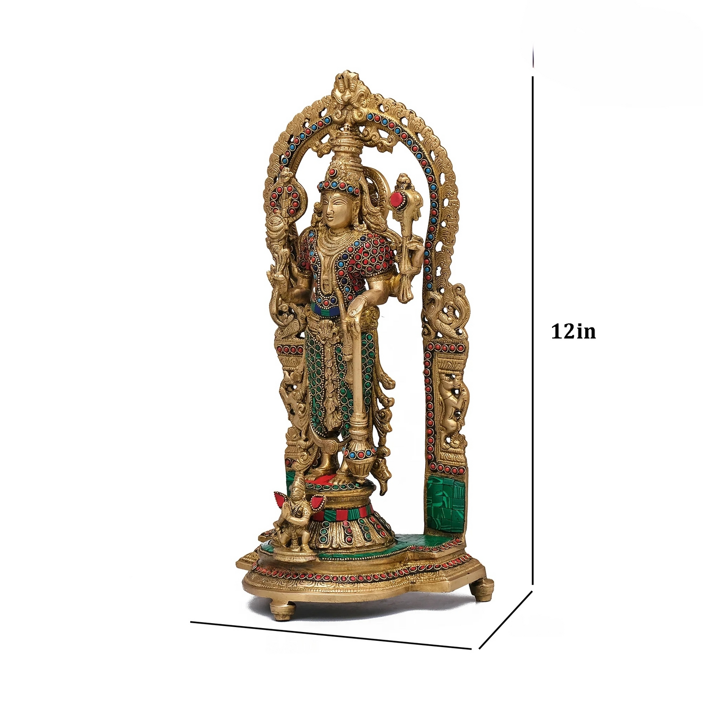 Brassaura® Brass Vishnu Narayan Idol | Height 15.5 Inches